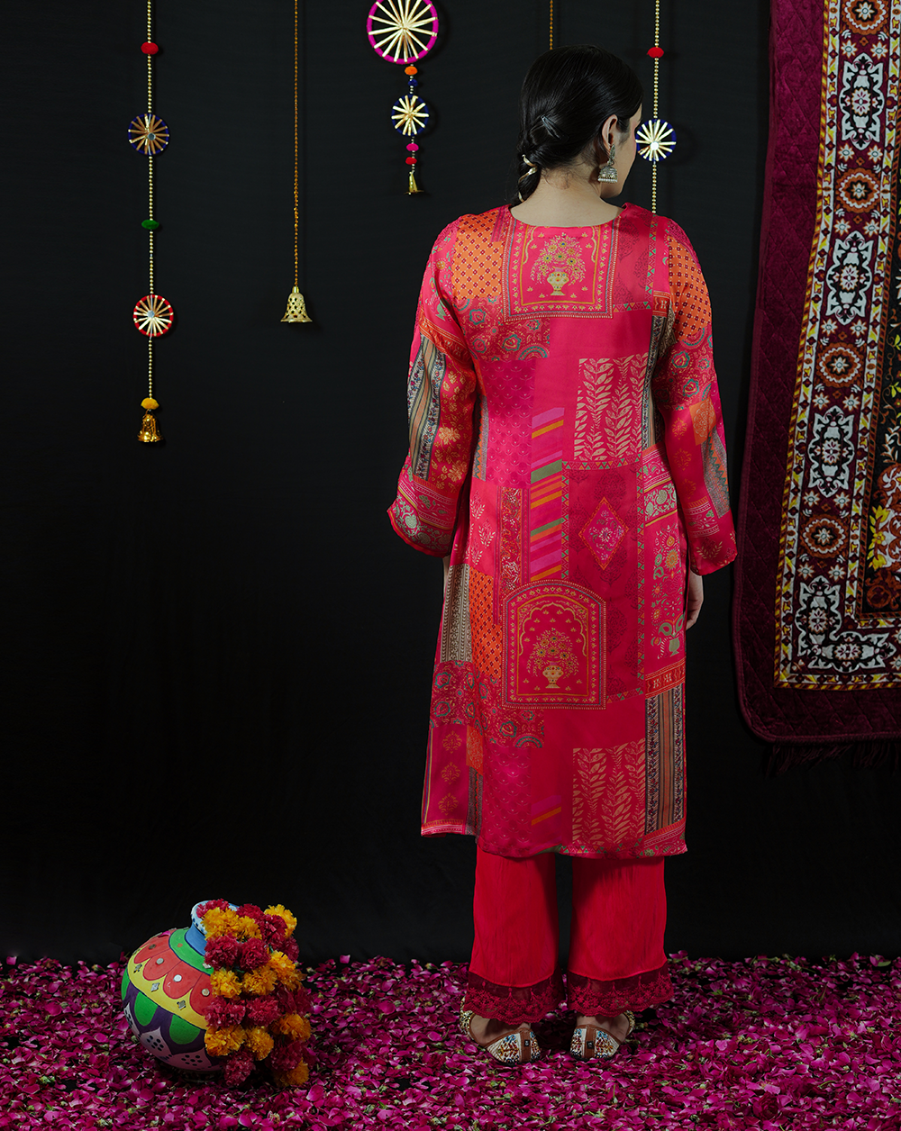 Pink Silk Kurta Set