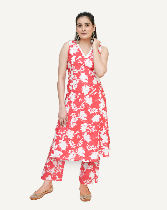 Cherry Bite Cotton Kurta With Pants