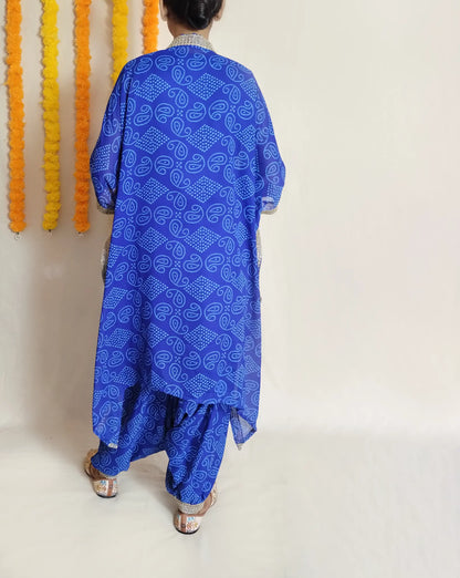 Bandhni Kaftan Harem Pants Set