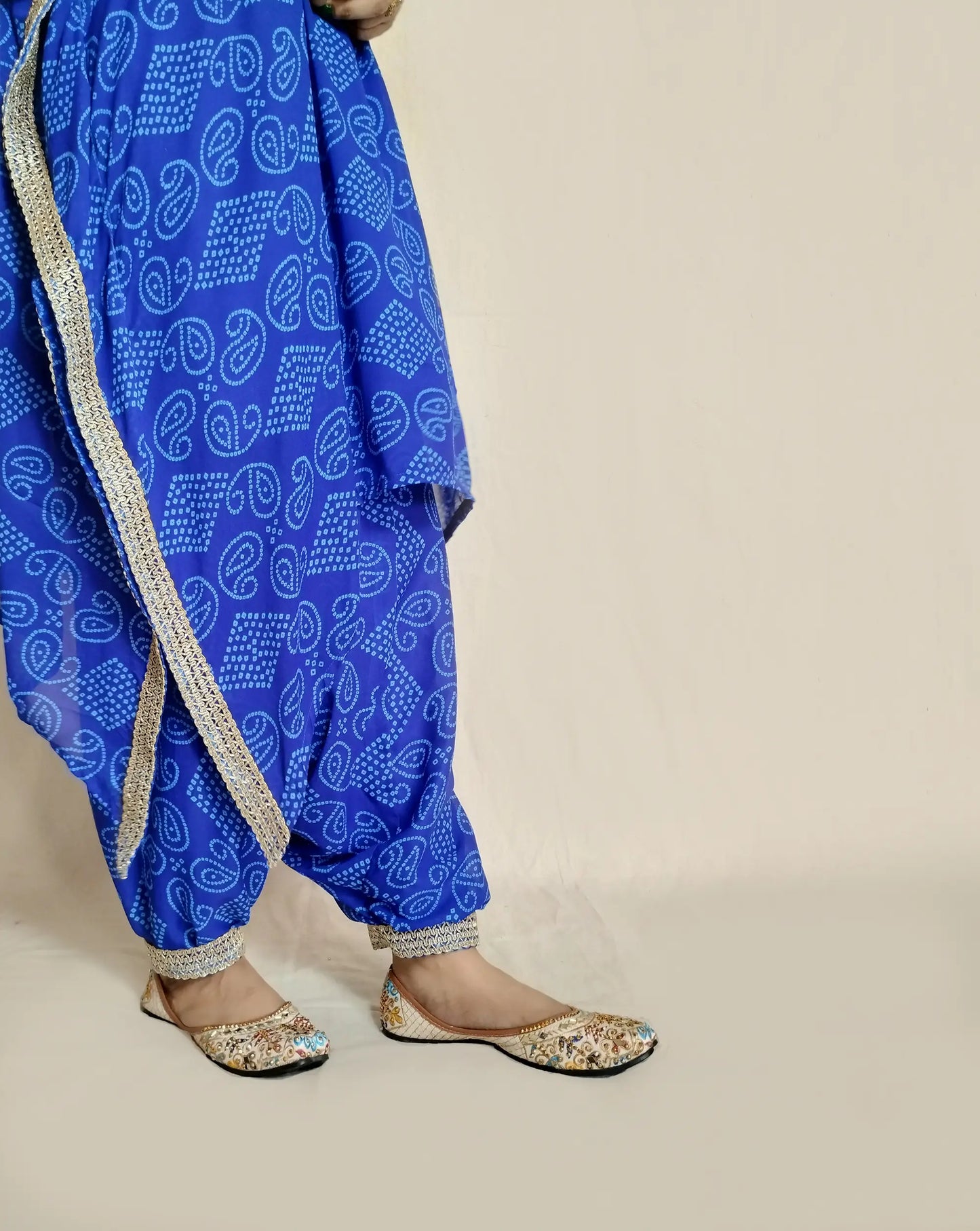 Bandhni Kaftan Harem Pants Set